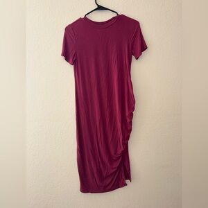 SHEIN Asymmetrical Burgundy Dress